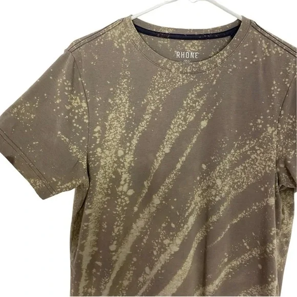 RHONE Reverse Tie Dye Tee T-Shirt Mens Size Small Pima Cotton Crewneck Tan Cream - Picture 2 of 11
